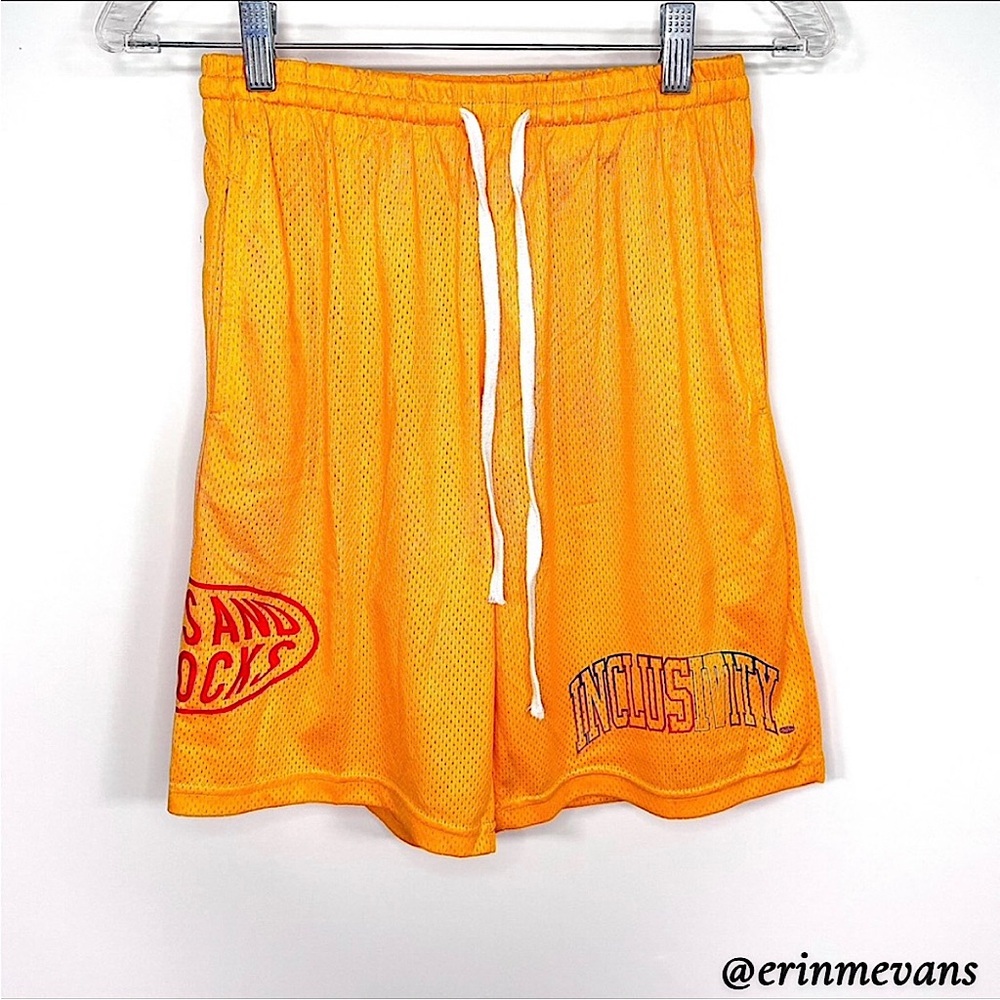 Petals and Peacocks Inclusivity Mesh Shorts Gold Small Sale